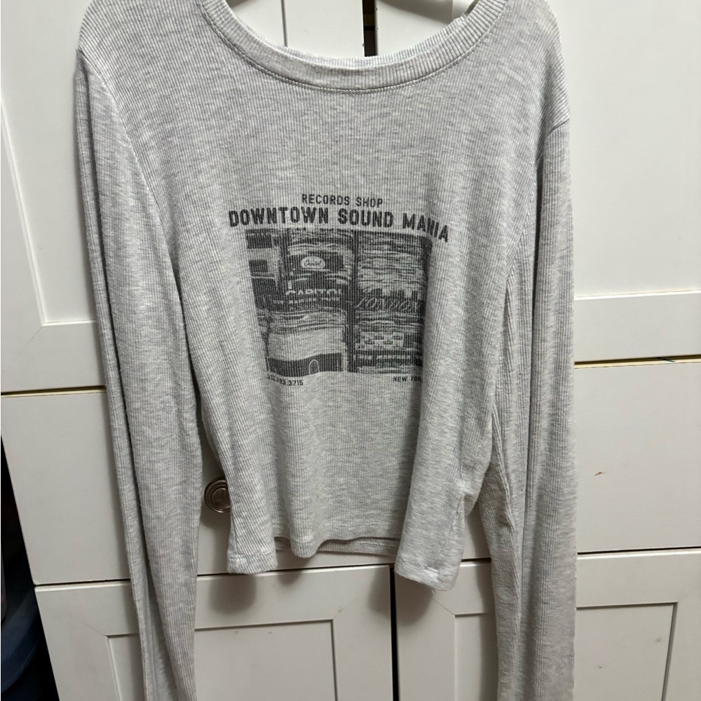 Garage Light Gray Ribbed Top